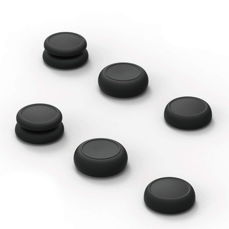 Skull & Co. Skin, CQC and FPS Thumb Grips Set Joystick Cap Analog Stick Cap for Nintendo Switch Joy-Con Controller - Black, 3 Pairs (6pcs) - Image 1